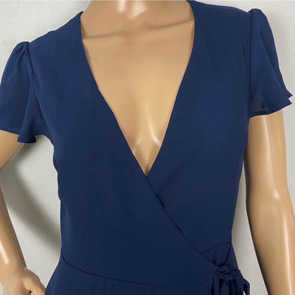 SHOW ME YOUR MUMU NAVY SHORT SLEEVE WRAP MAXI DRESS - Picture 4 of 9